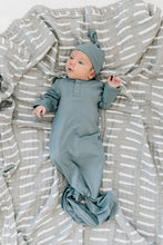 Load image into Gallery viewer, Dusty Blue Bamboo Knot Gown