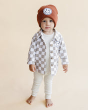 Load image into Gallery viewer, Cotton Shacket | Smiley Checkered Latte
