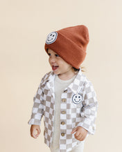 Load image into Gallery viewer, Cotton Shacket | Smiley Checkered Latte