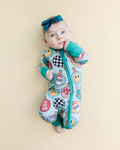 Load image into Gallery viewer, Bamboo Zip Romper | Christmas Ornaments