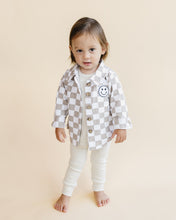 Load image into Gallery viewer, Cotton Shacket | Smiley Checkered Latte
