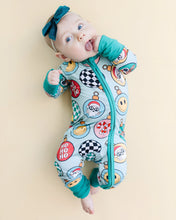 Load image into Gallery viewer, Bamboo Zip Romper | Christmas Ornaments