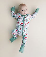Load image into Gallery viewer, Bamboo Zip Romper | Checkered Santa