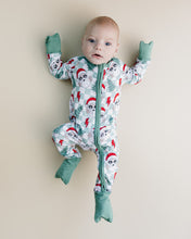 Load image into Gallery viewer, Bamboo Zip Romper | Checkered Santa