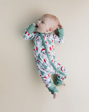 Load image into Gallery viewer, Bamboo Zip Romper | Checkered Santa