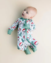 Load image into Gallery viewer, Bamboo Zip Romper | Checkered Santa