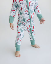 Load image into Gallery viewer, Bamboo Zip Romper | Checkered Santa