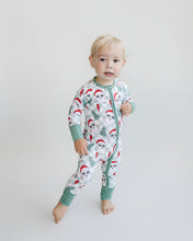Load image into Gallery viewer, Bamboo Zip Romper | Checkered Santa
