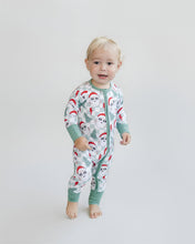 Load image into Gallery viewer, Bamboo Zip Romper | Checkered Santa