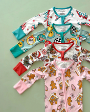 Load image into Gallery viewer, Bamboo Zip Romper | Christmas Ornaments