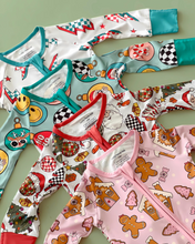 Load image into Gallery viewer, Bamboo Zip Romper | Christmas Ornaments