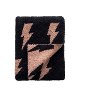 Load image into Gallery viewer, Lightning Bolt Fuzzy Blanket | Mocha