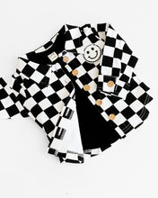 Load image into Gallery viewer, Cotton Shacket | Smiley Checkered Black