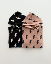 Load image into Gallery viewer, Hooded Bubble Romper | Black Bolts