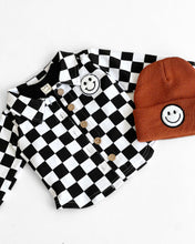 Load image into Gallery viewer, Cotton Shacket | Smiley Checkered Black