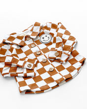 Load image into Gallery viewer, Cotton Shacket | Smiley Checkered Copper