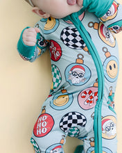 Load image into Gallery viewer, Bamboo Zip Romper | Christmas Ornaments
