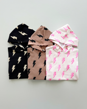 Load image into Gallery viewer, Hooded Bubble Romper | Mocha Bolts