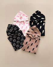 Load image into Gallery viewer, Hooded Bubble Romper | Mocha Bolts