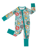 Load image into Gallery viewer, Bamboo Zip Romper | Christmas Ornaments