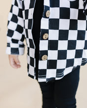 Load image into Gallery viewer, Cotton Shacket | Smiley Checkered Black