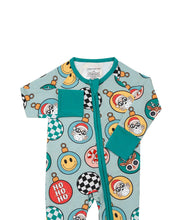 Load image into Gallery viewer, Bamboo Zip Romper | Christmas Ornaments