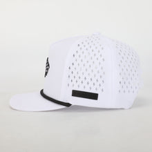 Load image into Gallery viewer, FINISH LINE WHITE ADVENTURE SNAPBACK // WATER-RESISTANT