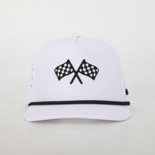 Load image into Gallery viewer, FINISH LINE WHITE ADVENTURE SNAPBACK // WATER-RESISTANT
