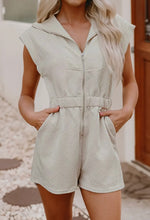 Load image into Gallery viewer, Textured Zipped Front V Neck
Collared Casual Romper