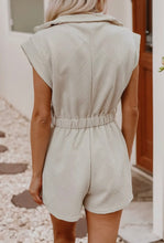 Load image into Gallery viewer, Textured Zipped Front V Neck
Collared Casual Romper