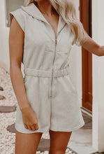 Load image into Gallery viewer, Textured Zipped Front V Neck
Collared Casual Romper