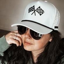 Load image into Gallery viewer, FINISH LINE WHITE ADVENTURE SNAPBACK // WATER-RESISTANT