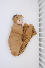 Load image into Gallery viewer, Mustard Bamboo Stretch Swaddle