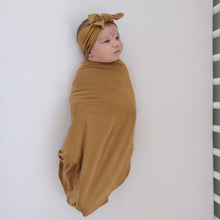 Load image into Gallery viewer, Mustard Bamboo Stretch Swaddle