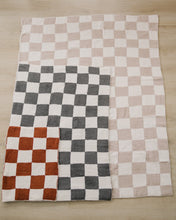 Load image into Gallery viewer, Charcoal Checkered Plush Blanket