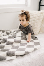 Load image into Gallery viewer, Charcoal Checkered Plush Blanket