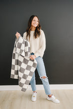 Load image into Gallery viewer, Charcoal Checkered Plush Blanket