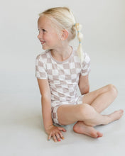 Load image into Gallery viewer, Bamboo Two Piece Shorts Set | Latte Checkered