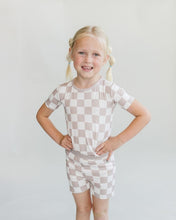 Load image into Gallery viewer, Bamboo Two Piece Shorts Set | Latte Checkered