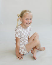 Load image into Gallery viewer, Bamboo Two Piece Shorts Set | Latte Checkered
