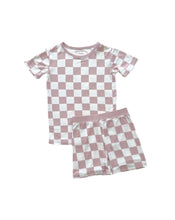 Load image into Gallery viewer, Bamboo Two Piece Shorts Set | Latte Checkered