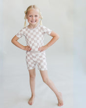 Load image into Gallery viewer, Bamboo Two Piece Shorts Set | Latte Checkered