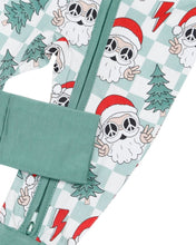 Load image into Gallery viewer, Bamboo Zip Romper | Checkered Santa
