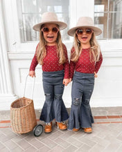 Load image into Gallery viewer, Barbie Pleated Denim Bell Bottoms - Dark Denim