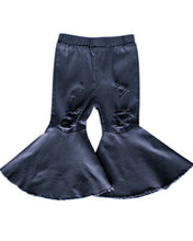 Load image into Gallery viewer, Barbie Pleated Denim Bell Bottoms - Dark Denim