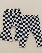 Load image into Gallery viewer, Checkered Flare Pants | Black