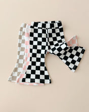 Load image into Gallery viewer, Checkered Flare Pants | Black