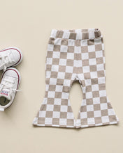 Load image into Gallery viewer, Checkered Flare Pants | Latte