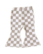 Load image into Gallery viewer, Checkered Flare Pants | Latte