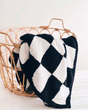 Load image into Gallery viewer, Checkered Plush Blanket | Black